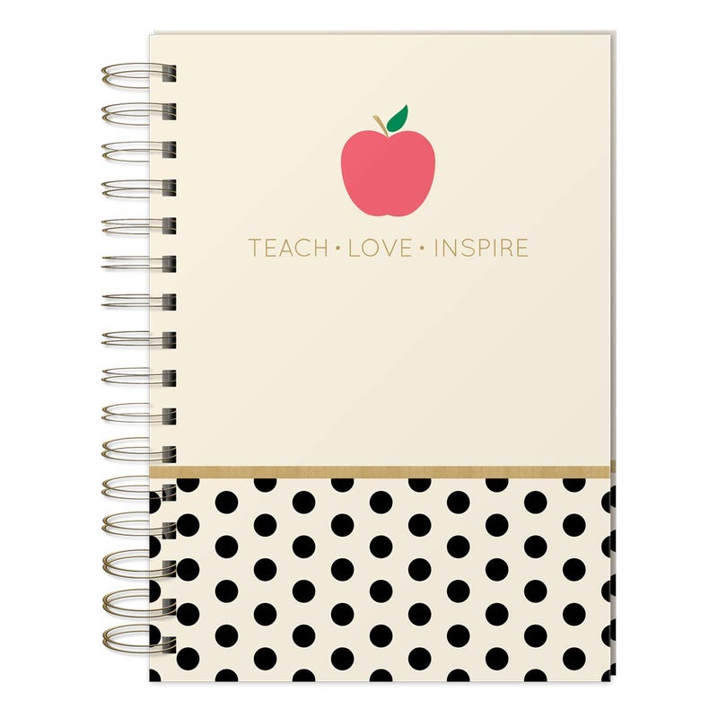 Lady Jayne Hardcover Spiral Journal 250 Lined Page Notebook, 6.75" x 8.5", Teacher